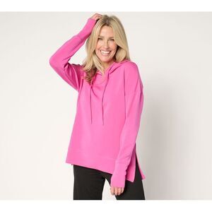 SUNNYLiFE Women's Top Sz L ScubaLuxe Pop Color Hoodie Pink A677005